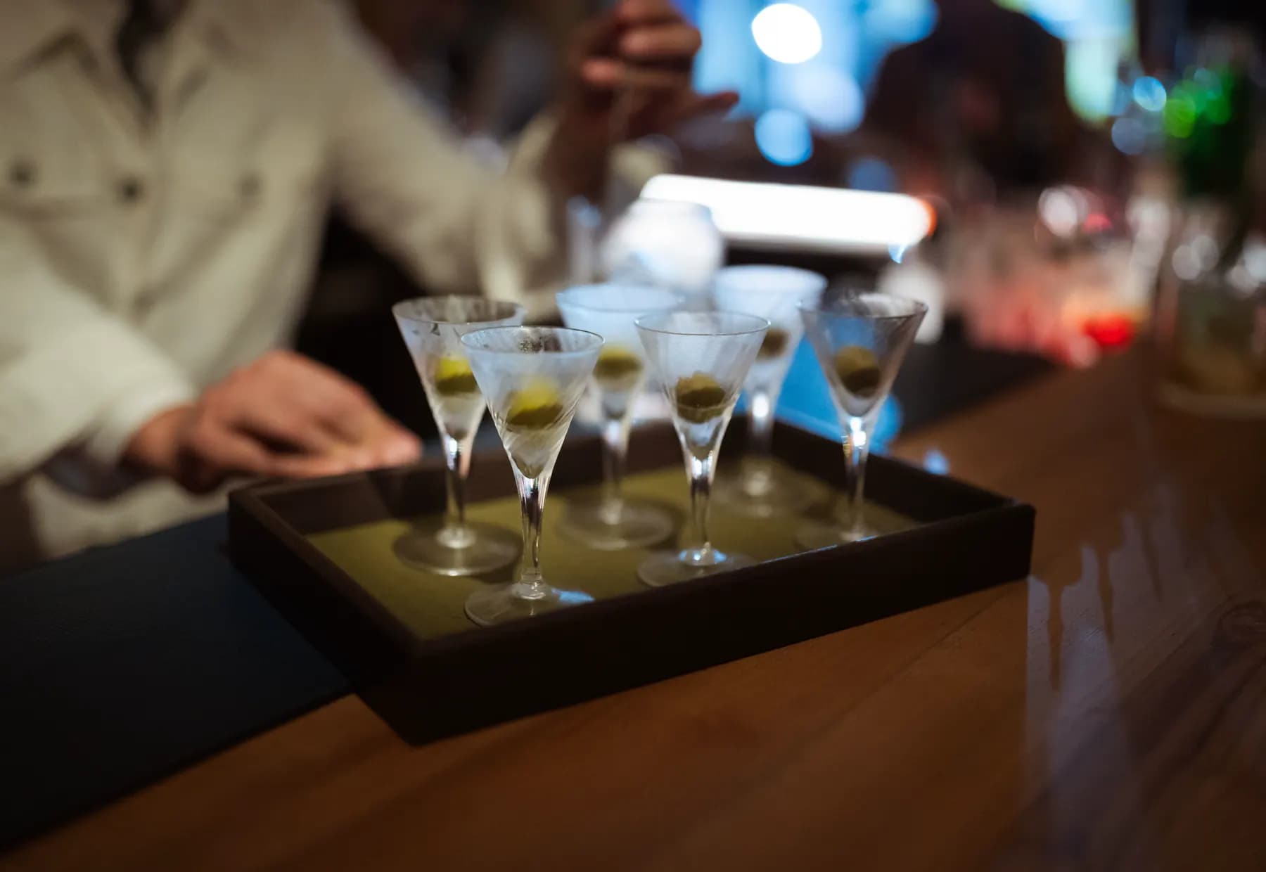 A tray of martinis